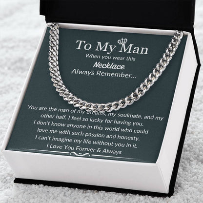 To My Man! Cuban Link Chain! Gift For Man!