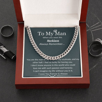 To My Man! Cuban Link Chain! Gift For Man!